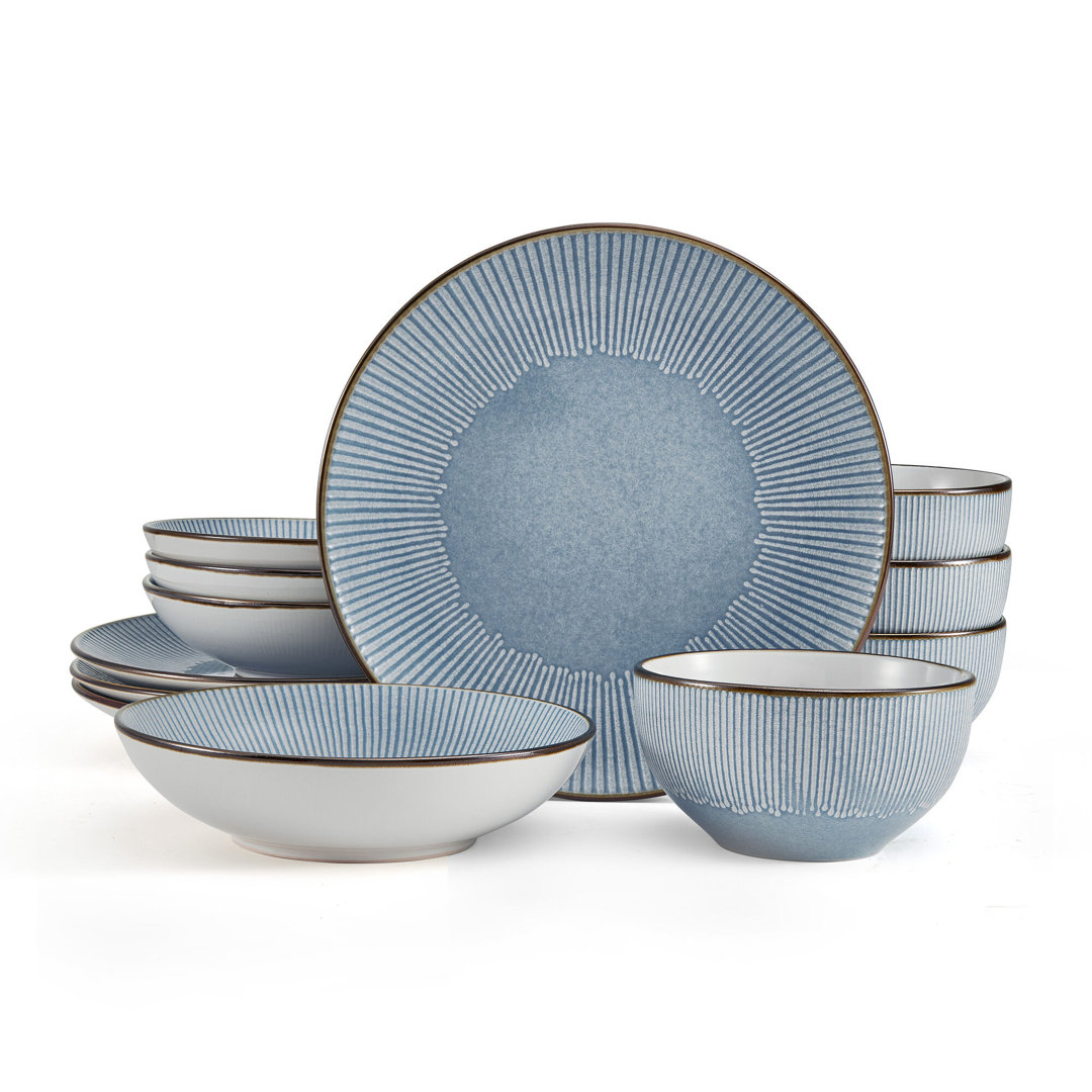 Arlie 12-Piece Stoneware Dinnerware Set, Service for 4